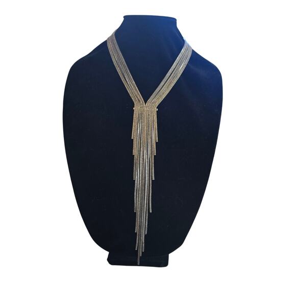 Free People Silver Fringe Statement Necklace | New With Tags - Picture 1 of 4